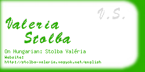 valeria stolba business card